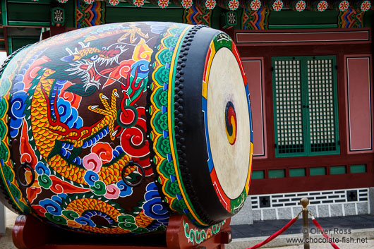 Giant drum in Seoul`s Gyeongbokgung palace