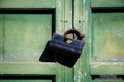 Travel photography:Locked door in Seoul`s Changdeokgung palace, South Korea