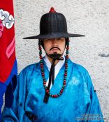 Travel photography:Seoul Gyeongbokgung palace guard, South Korea