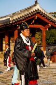 Travel photography:Man at the Jongmyo Royal Shrine in Seoul, South Korea