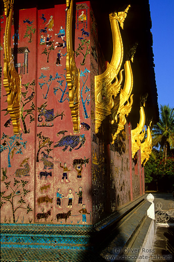 Facade detail at Wat Xieng Thong in Luang Prabang