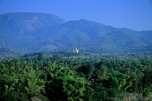 View of the Golden Temple from Wat Thammothayalan in Luang Prabang