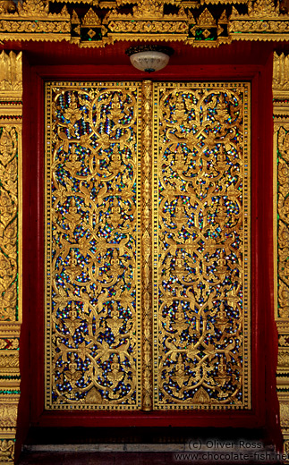 Door of the Wat Mixai temple in Vientiane