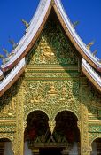 Travel photography:Haw Pha Bang temple facade detail in Luang Prabang, Laos
