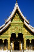 Travel photography:Haw Pha Bang temple facade in Luang Prabang, Laos