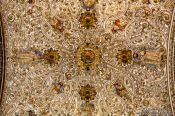 Travel photography:Ceiling decorations in the church in Oaxaca, Mexico