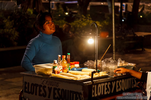 Food seller in Oaxaca