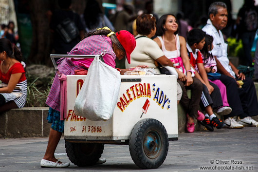 Selling ice cream in Oaxaca
