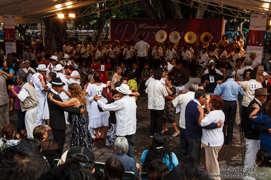 Public dance event (danzón) in Oaxaca