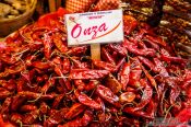 Travel photography:Chilli being sold at Oaxaca market, Mexico
