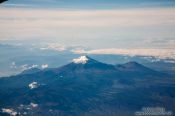 Travel photography:Pico de Orizaba or Volcan Citlaltepetl seen from air, Mexico