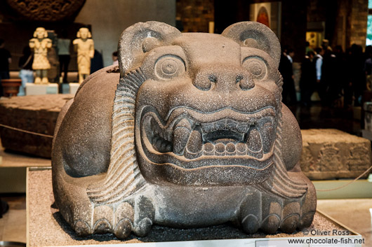 Sculpture of Ocelotl-Cuauhxicalli at the Mexico City Anthropological Museum