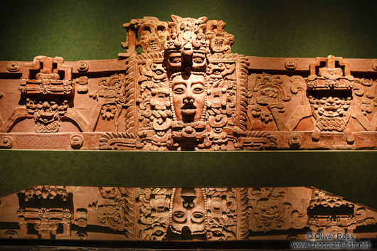 The Mascarón monumental from the Mayan period at the Mexico City Anthropological Museum