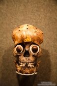 Travel photography:Ornate skull at the Mexico City Anthropological Museum, Mexico