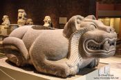 Travel photography:Sculpture of Ocelotl-Cuauhxicalli at the Mexico City Anthropological Museum, Mexico