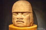 Travel photography:Olmec colossal head at the Mexico City Anthropological Museum, Mexico