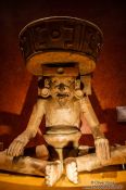 Travel photography:Sculpture of Dios Viejo (old god) at the Mexico City Anthropological Museum, Mexico