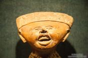 Travel photography:Smiling face (Carita sonriente) at the Mexico City Anthropological Museum, Mexico