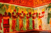 Travel photography:Representation of the Bonampac murals at the Mexico City Anthropological Museum, Mexico