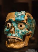 Travel photography:Ornate skull at the Oaxaca Convento Santo Domingo museum, Mexico