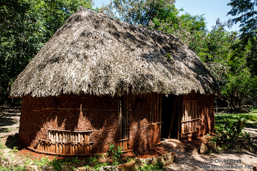 Reconstruction of a traditional Mayan house at the Chichen Itza archeological site