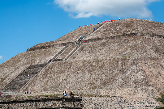 The pyramid of the sun at the Teotihuacan archeological site