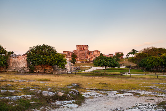 Tulum archeological site at dusk