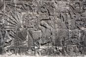 Travel photography:Stone carving at the Chichen Itza archeological site, Mexico