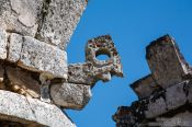 Travel photography:Facade details of the church at the Chichen Itza archeological site, Mexico