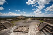 Travel photography:Panoramic view of the Teotihuacan archeological site with the Avenue of the Dead, Mexico