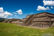 Travel photography:Buildings along the Avenue of the Dead at the Teotihuacan archeological site, Mexico