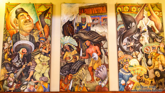 Mural by Diego Rivera entitled `Carnaval de la Vida Mexicana` at the Palacio de Bellas Artes