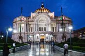Travel photography:The Palacio de Bellas Artes by night, Mexico