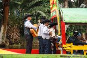 Travel photography:Mariachi provide entertainment on some of the colourful trajineras (rafts) on Lake Xochimilco, Mexico