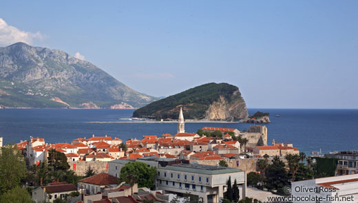 Panoramic view of Budva`s old town