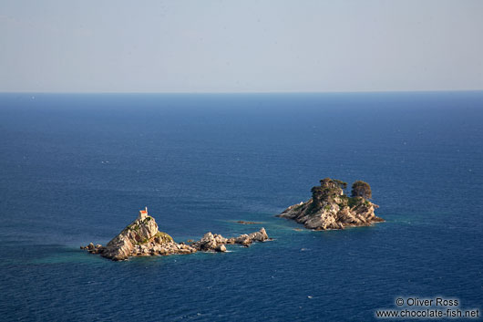 Islands with church off the Petrovac coast