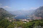 Travel photography:Panoramic view of Kotor and the bay Boka Kotorska, Montenegro