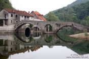 Travel photography:Ancient bridge in Rijeka-Crnojevica dating from the time of Turkish domination, Montenegro