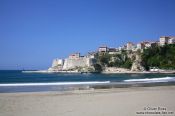 Travel photography:Ulcinj old town with beach, Montenegro