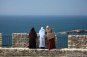 Travel photography:Three women enjoying the view from Ulcinj fortress, Montenegro