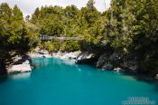 Travel photography:Turquoise glacier water in Hokitika Gorge, New Zealand