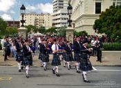 Travel photography:Bagpipe parade in Wellington, New Zealand