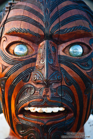 Sculpture in Rotorua Marae