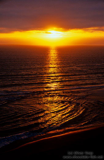 Sunset over the Wanganui coast