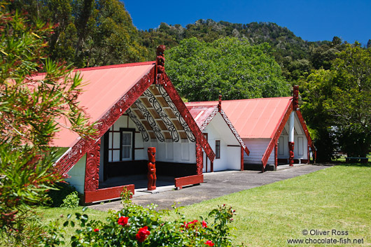 Marae with tribal meeting houses near Whanganui