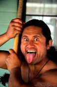 Travel photography:Maori during a haka pose in Rotorua, New Zealand