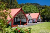 Travel photography:Marae with tribal meeting houses near Whanganui, New Zealand