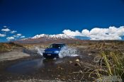 Travel photography:Crossing a ford in Tongariro National Park, New Zealand