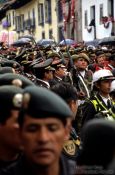 Travel photography:Military participation at the procession of el Señor de los Temblores (Lord of the earthquakes) in Cusco, Peru