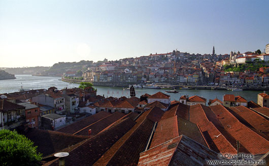 Port wine cellars with River Douro in Vila Nova de Gaia